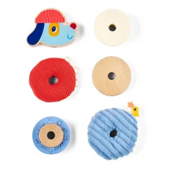 Stapelspeelgoed hout en stof baby - Piramide Jules de hond LILLIPUTIENS