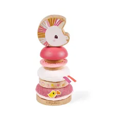Stapelspeelgoed hout en stof baby - Piramide Lena de eenhoorn LILLIPUTIENS