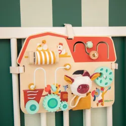 Panneau d'activités en bois bébé - Busyboard Ferme LILLIPUTIENS