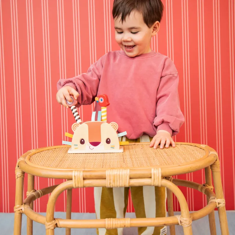 Houten pop-up speelgoed voor baby’s - Jack de leeuw LILLIPUTIENS
