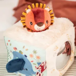 Activiteitenkubus baby - Geluidskubus van stof Jungle LILLIPUTIENS