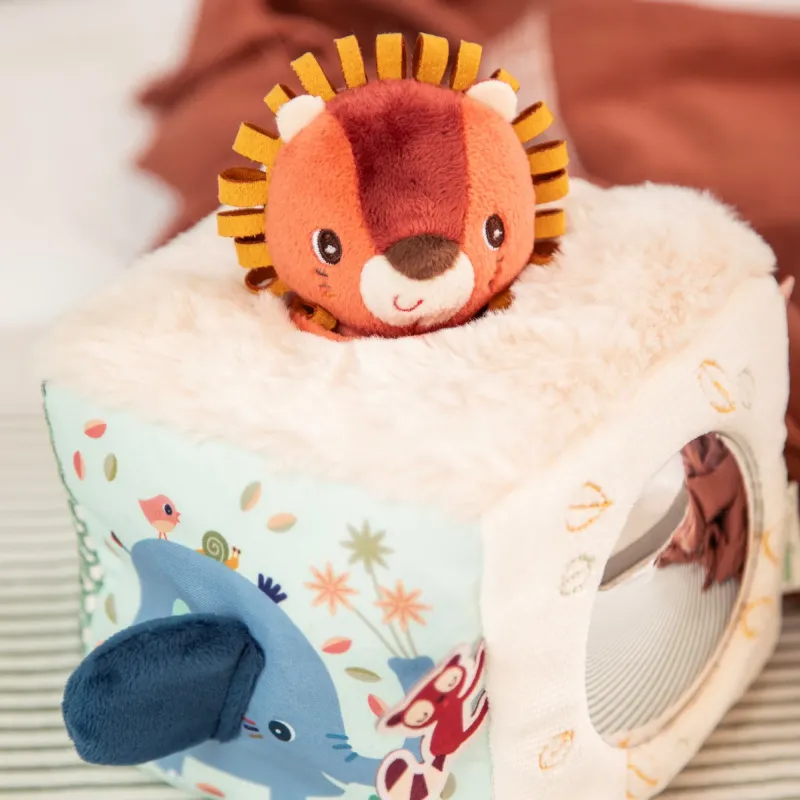 Cubos de actividades bebé - Cubo sonoro de tela Jungla LILLIPUTIENS