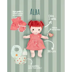 Stoffen babypop Alba 36 cm vanaf 2 jaar | Pop met fopspeen