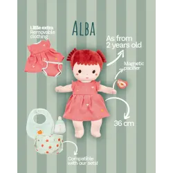 Stoffen babypop Alba 36 cm vanaf 2 jaar | Pop met fopspeen